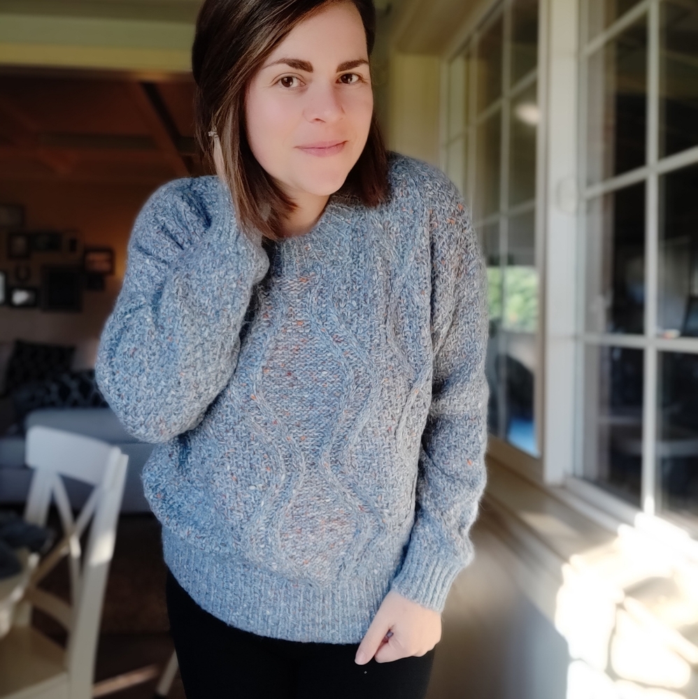 Confetti Cable Knit Sweater